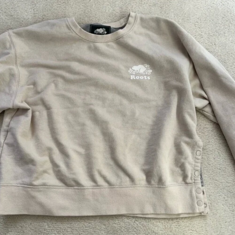 Roots Beige Crewneck With Side Snaps Button - image 3